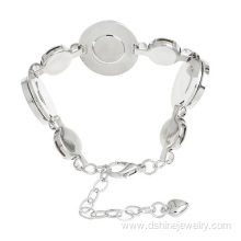 Silver Color Chain Bracelet Noosa Button Crystal Bracelet